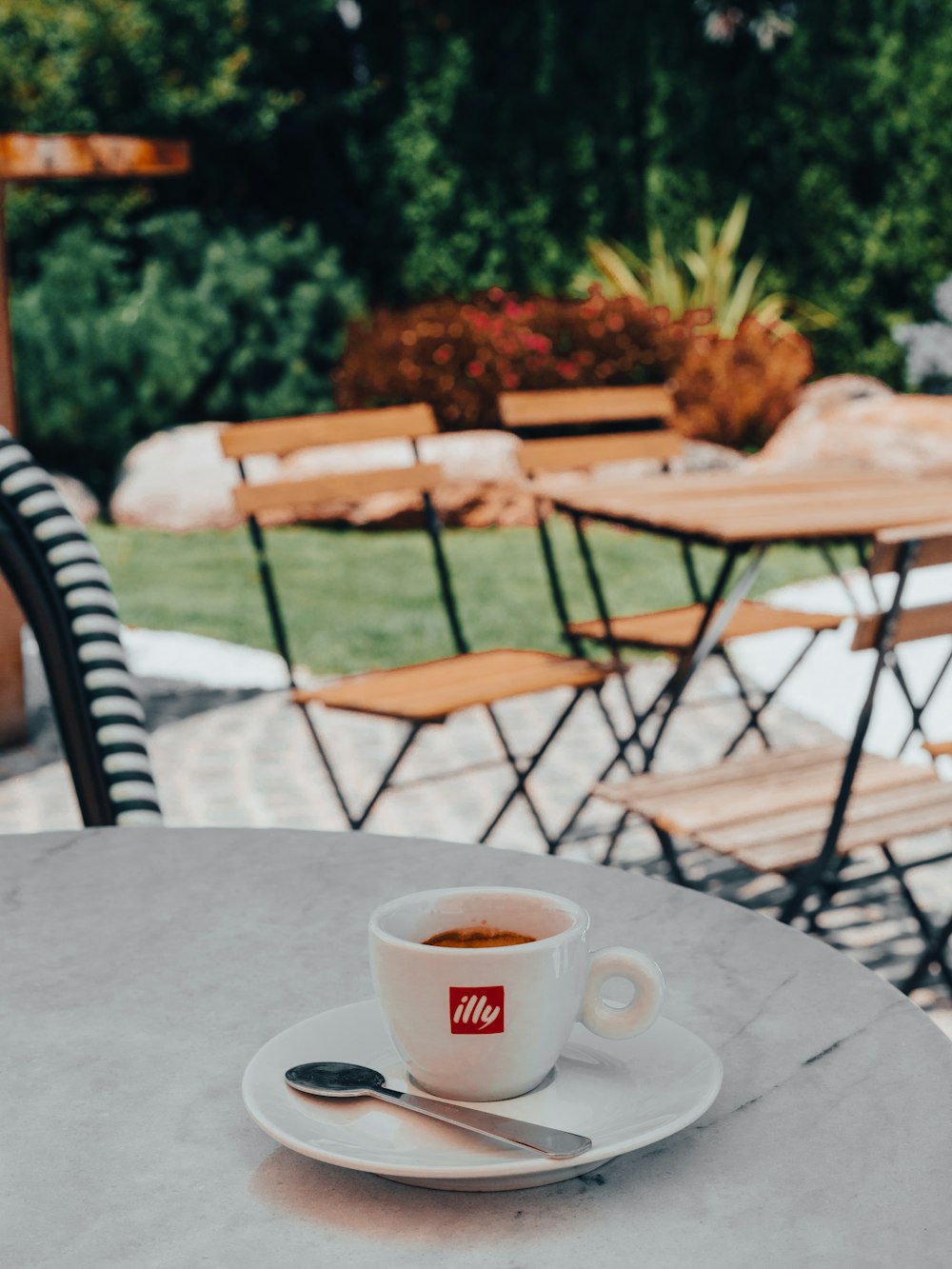 a cup of coffee on a table