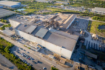 aerial view of a large building