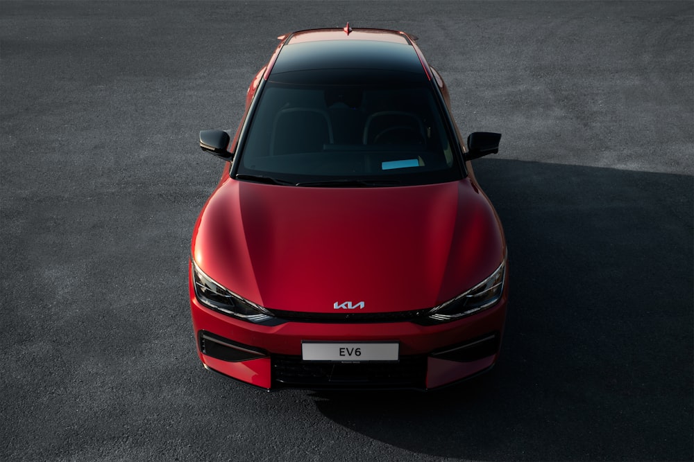 a red car on a road