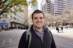 a man smiling for the camera