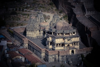 an ancient building with many levels