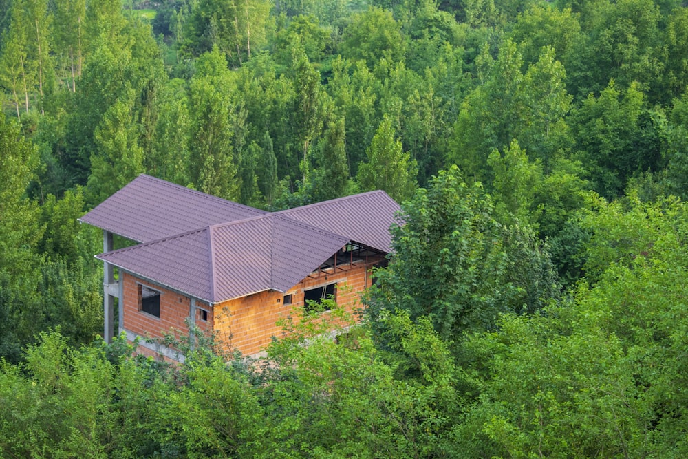 a house surrounded by trees