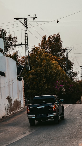 a truck on a road
