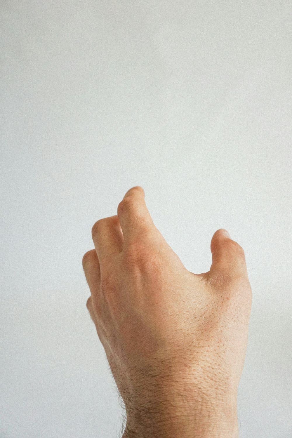 una mano con sfondo bianco