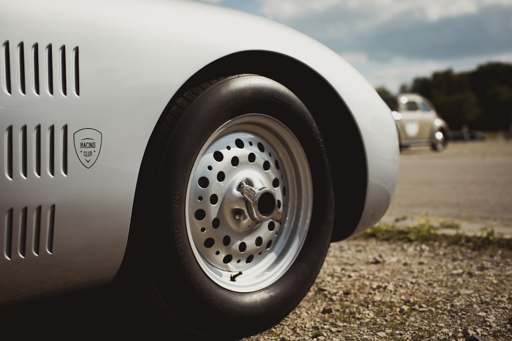 a close up of a car tire