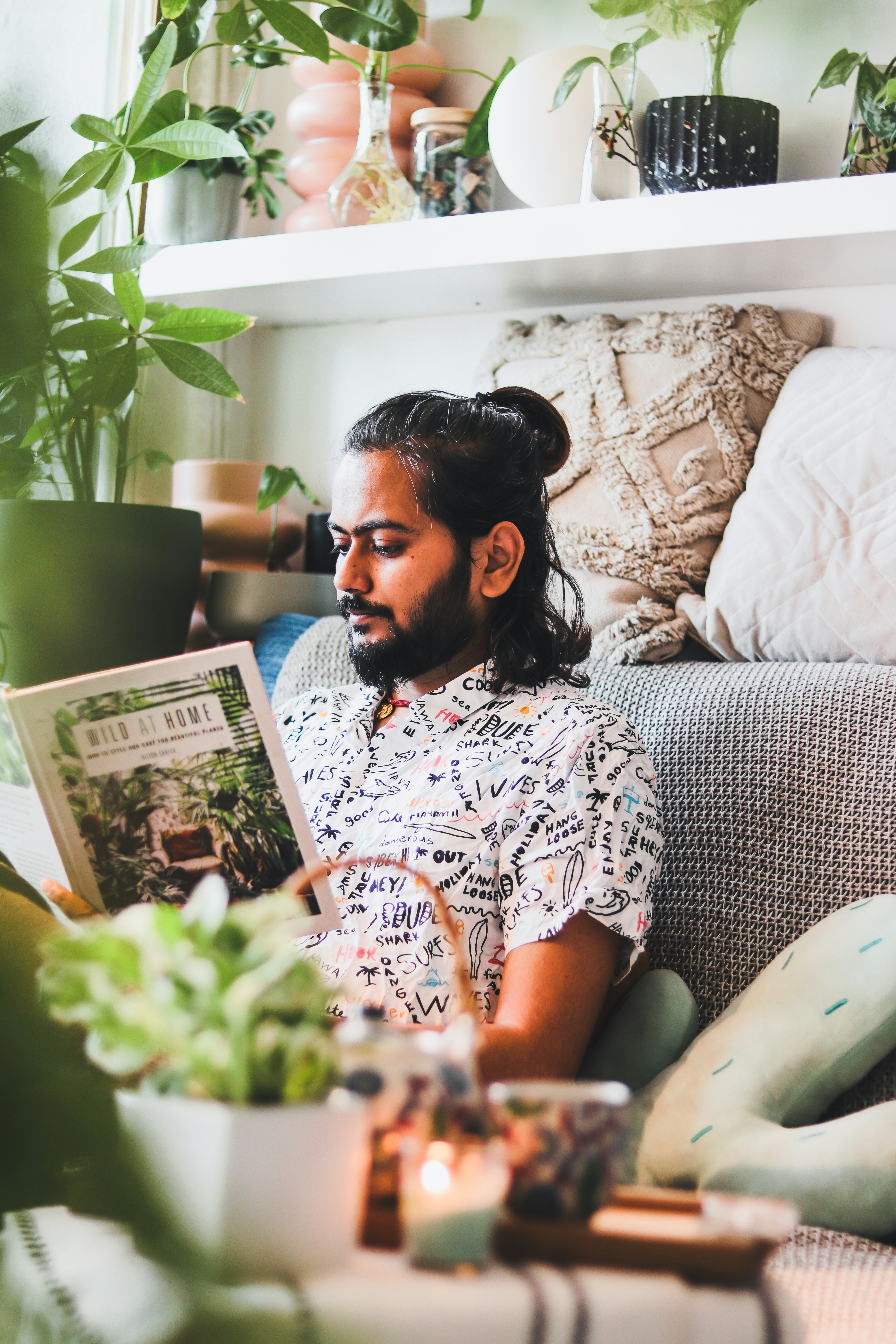a woman reading a book