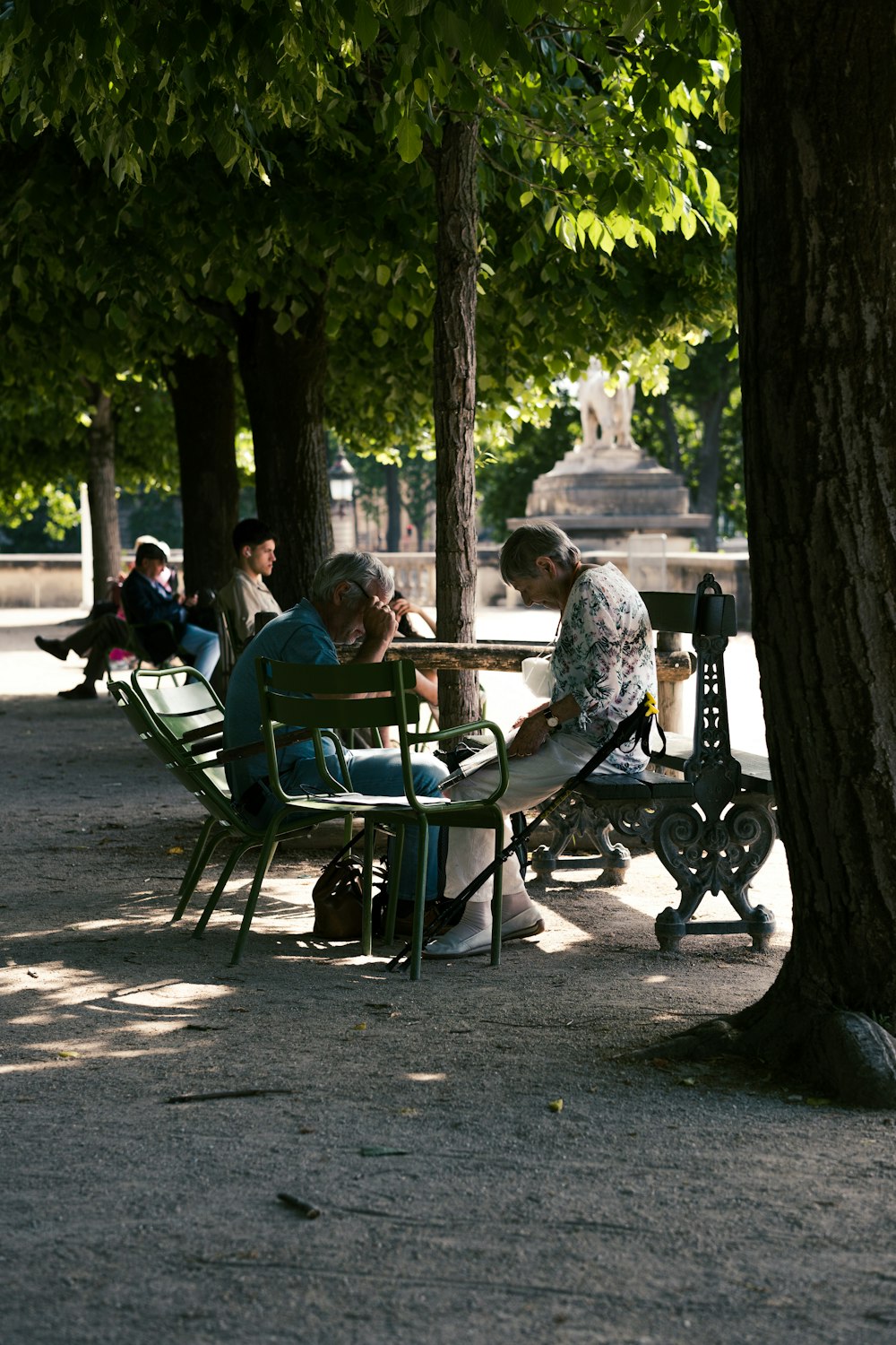 people sitting on a bench