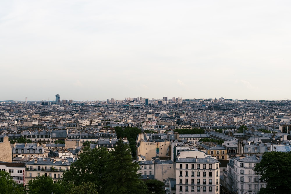 uma cidade com muitos edifícios