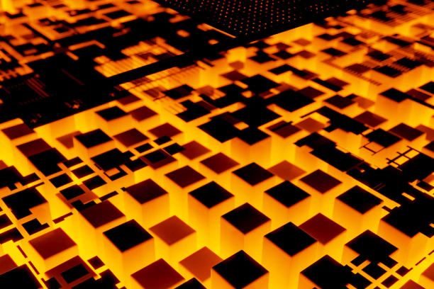 Abstract digital matrix grid with glowing nodes symbolizing intervention and control.
