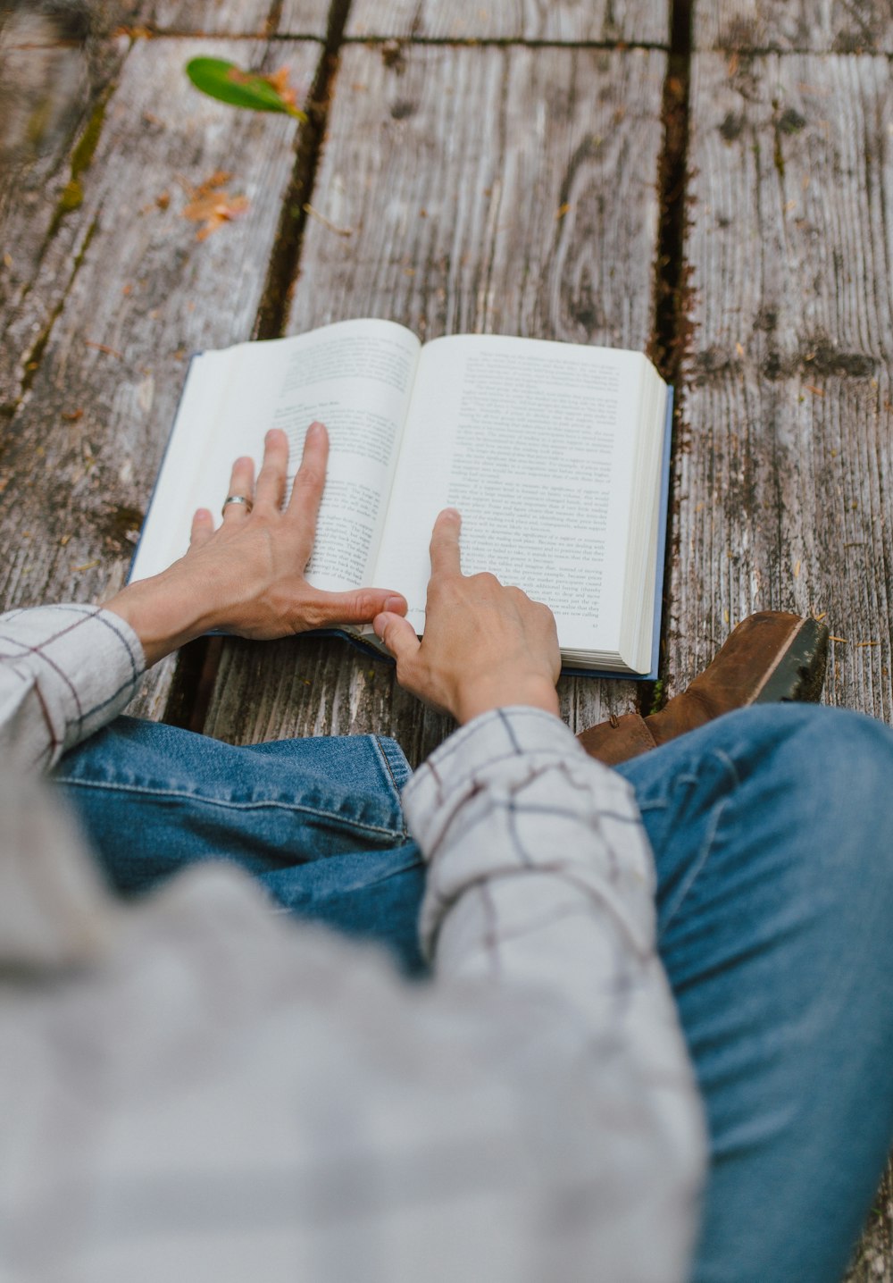 a person holding a book