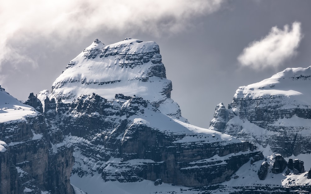 a snowy mountain range