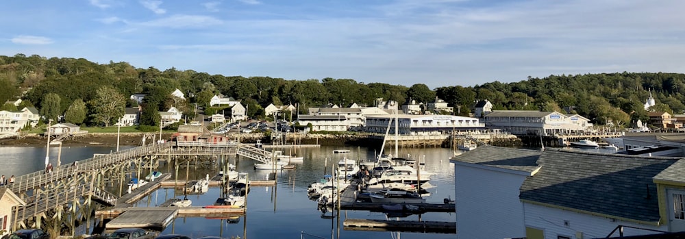 a body of water with boats in it and buildings around it