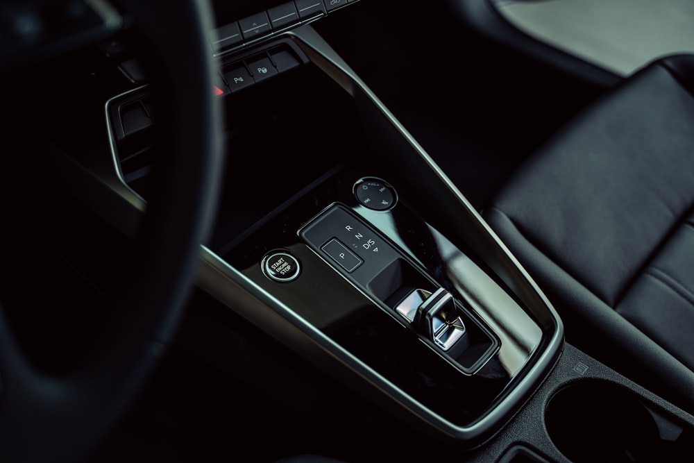 a steering wheel and dashboard of a car