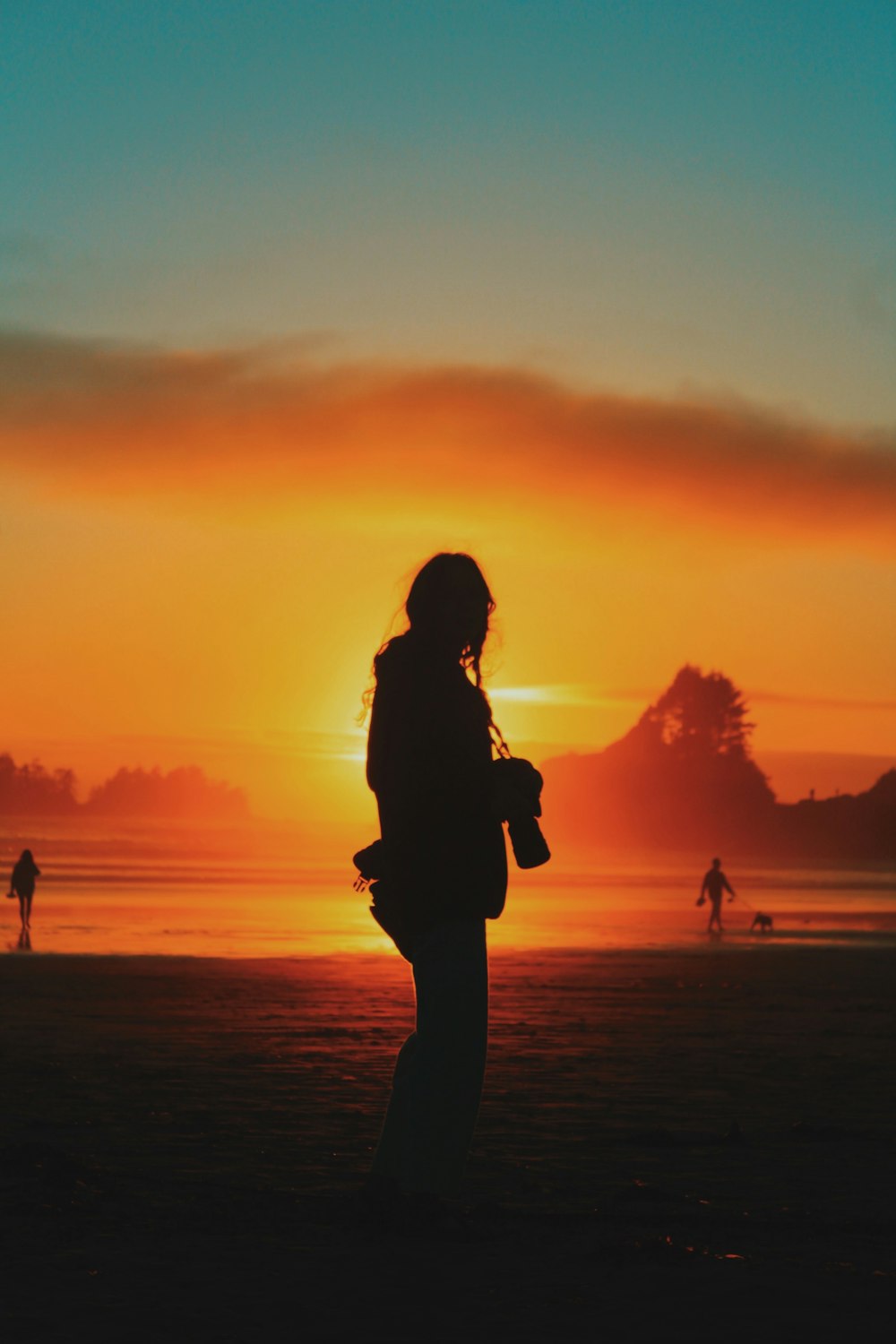 a person standing on a beach