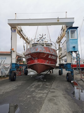 a boat on a trailer