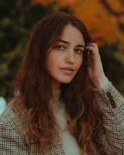 a woman with long hair