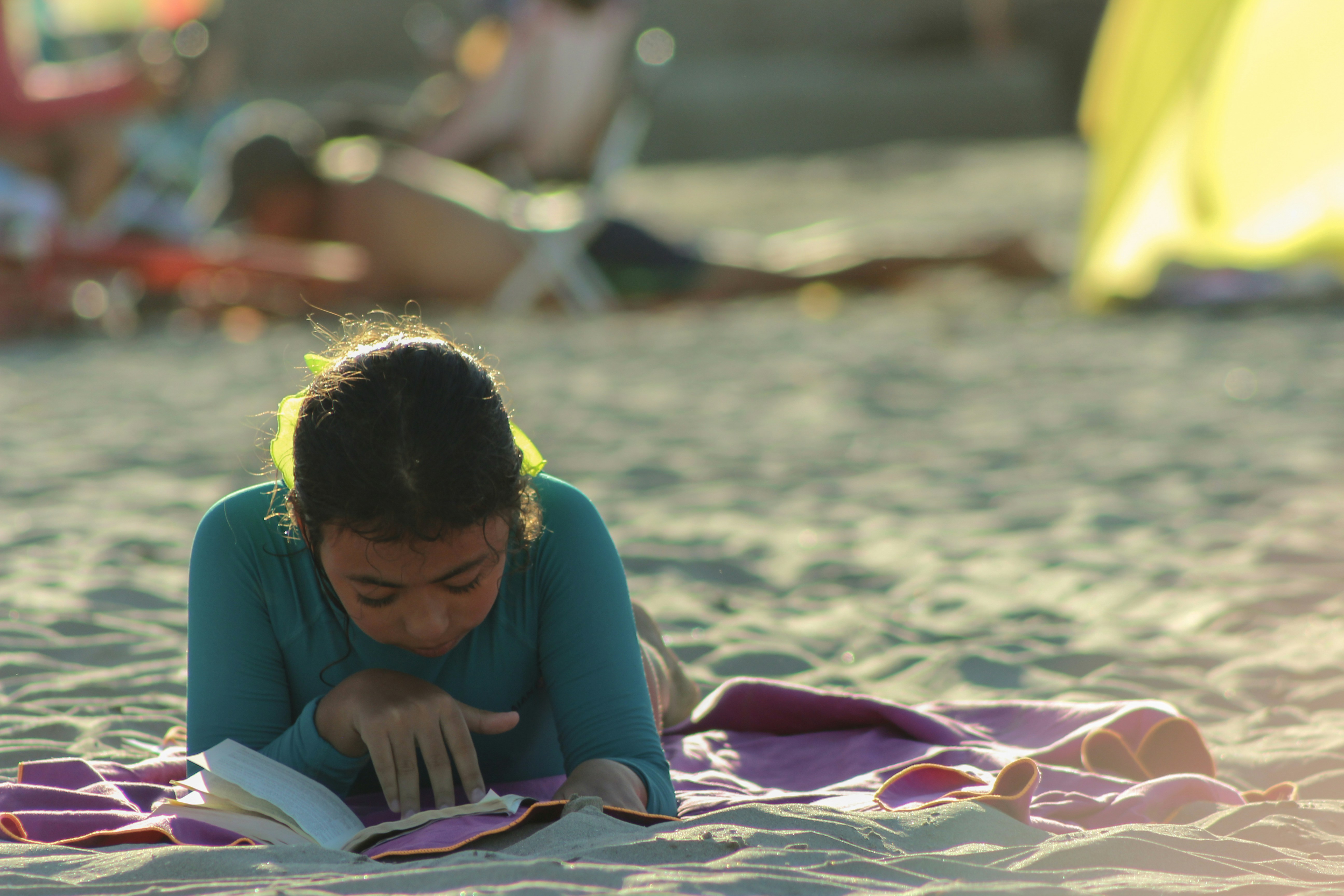 Child reading a book