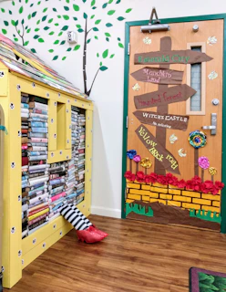 The once upon a time 3D book backdrop featuring layered pages and whimsical details
