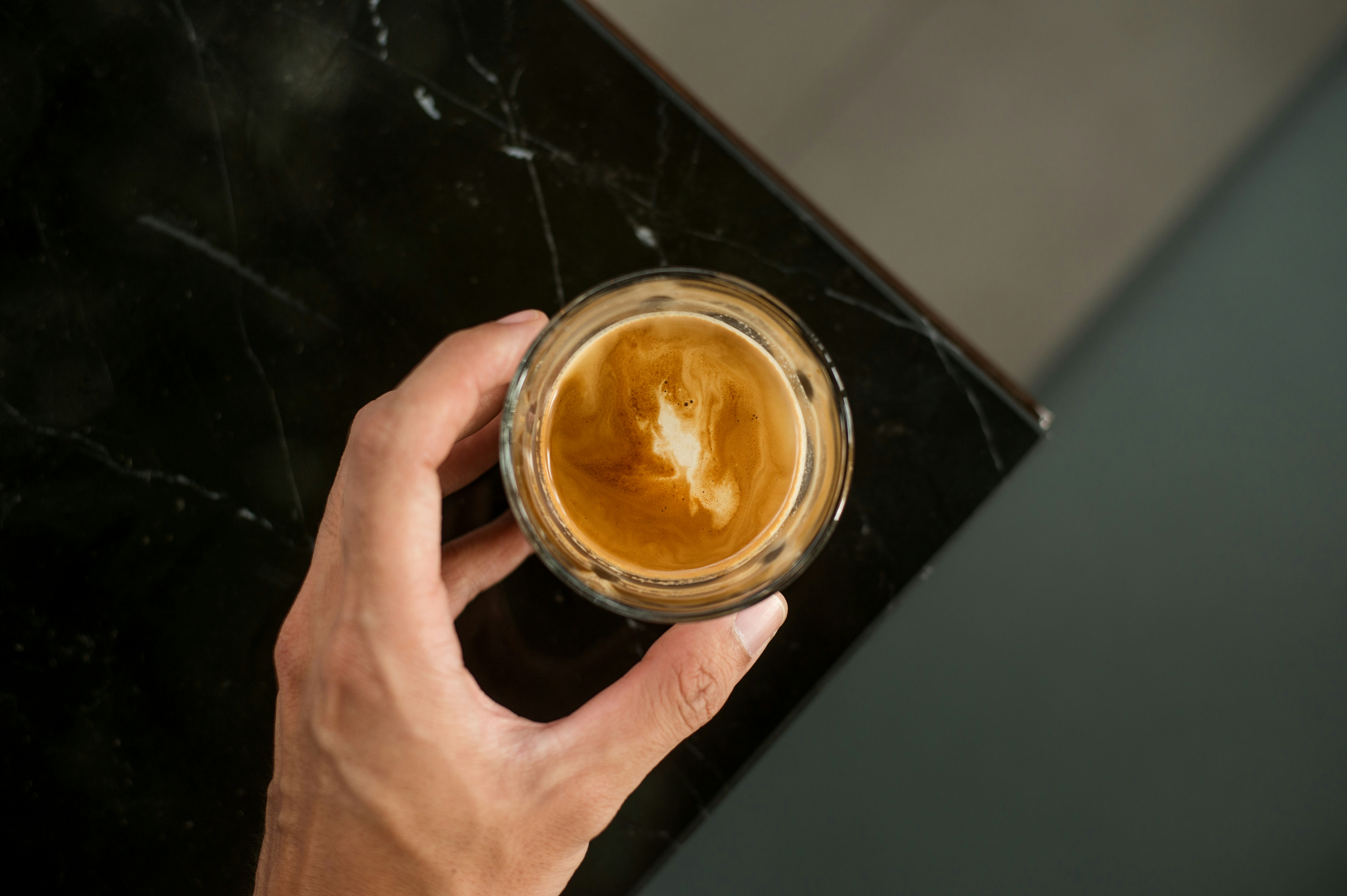 espresso shot extraction crema closeup