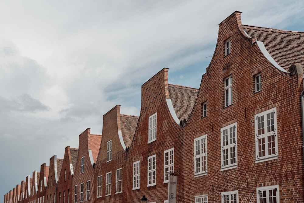 a brick building with many windows