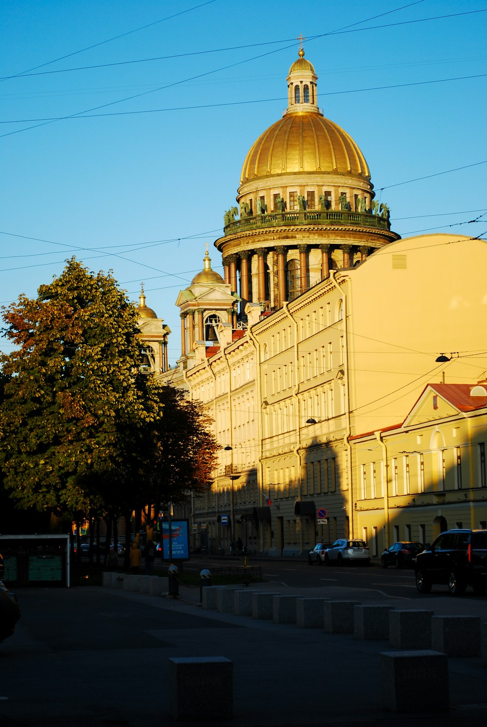 a large building with a gold domed roof