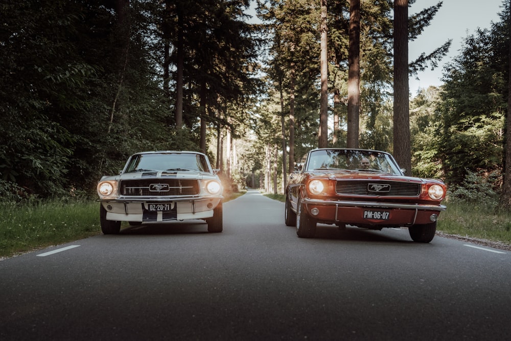 two cars on a road