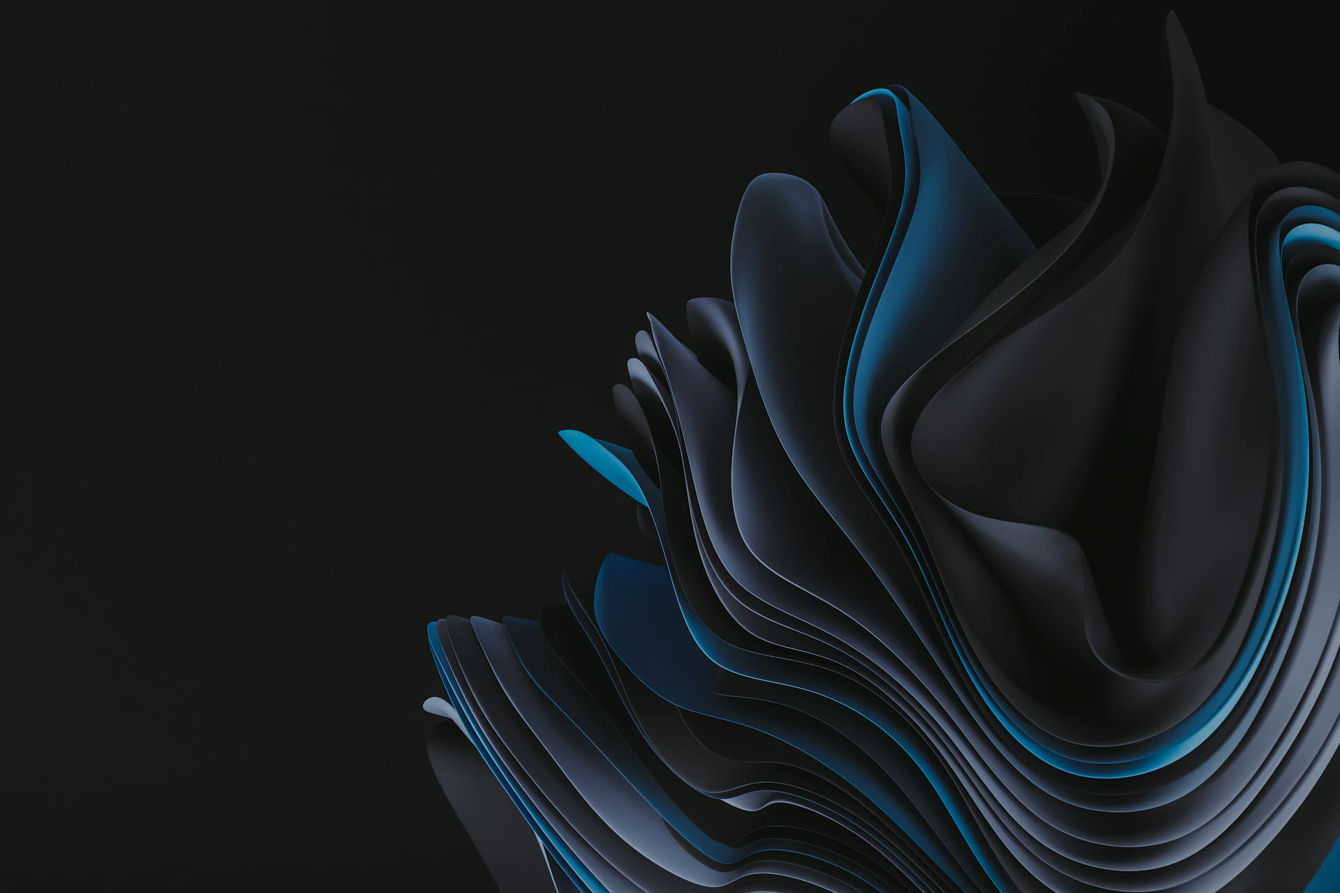 dark blue layered petal shapes