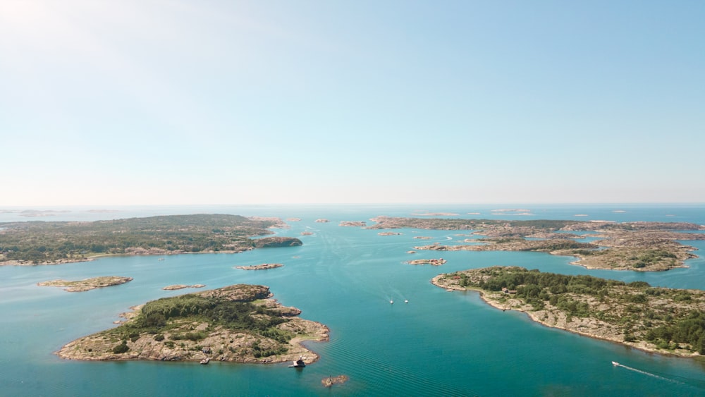 an aerial view of islands