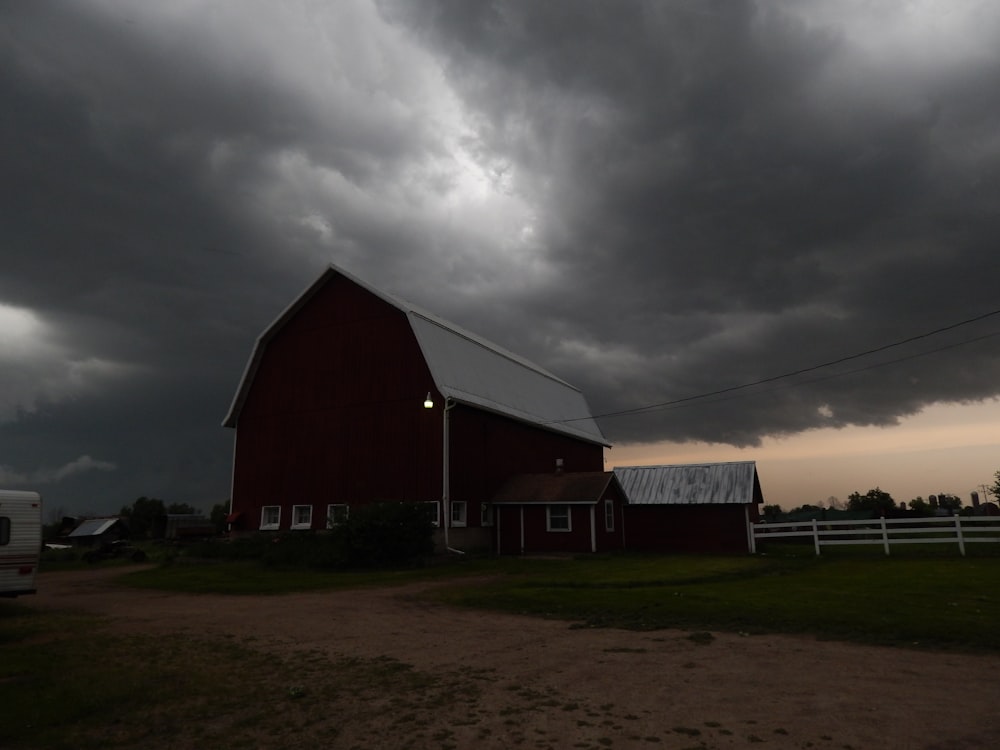 a barn and a house