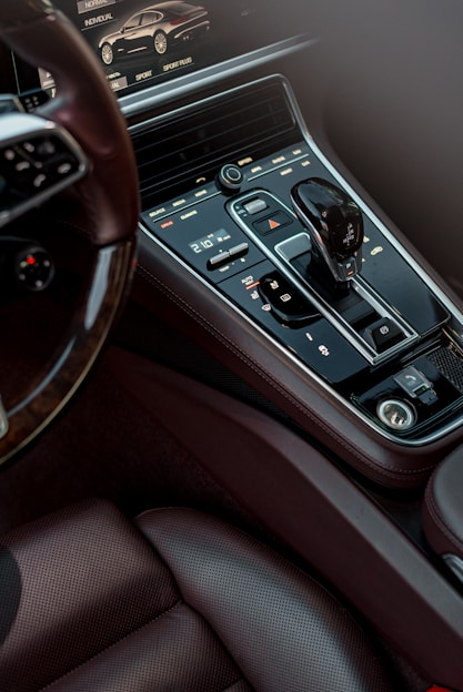 a car's dashboard and steering wheel