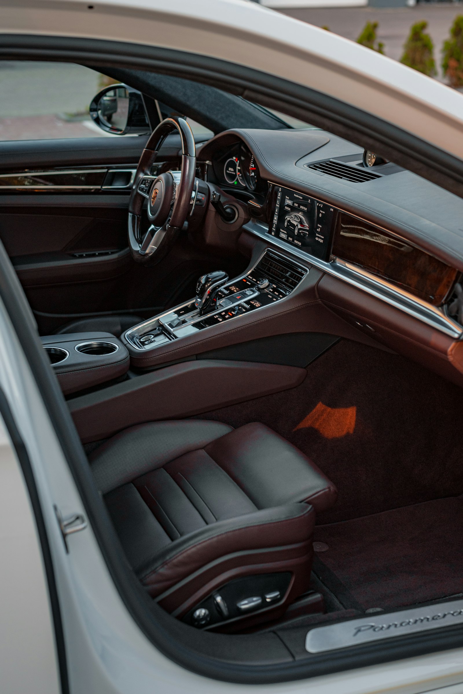 Inside a detailed car
