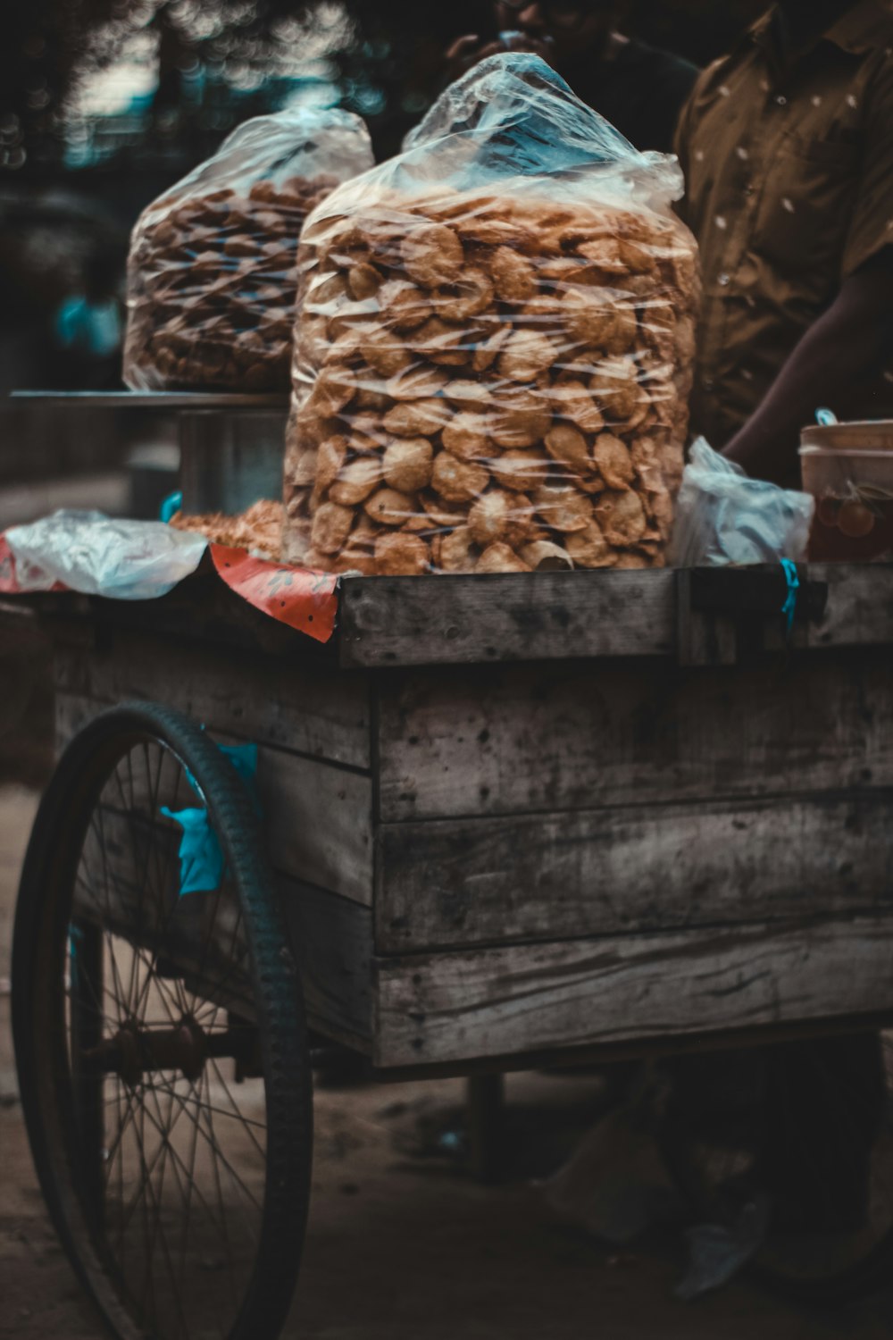 a cart full of food