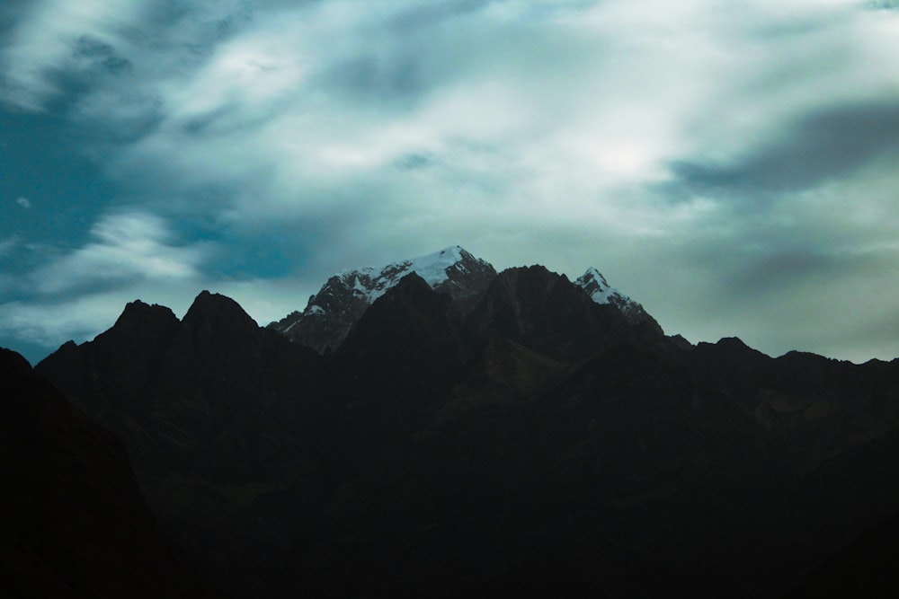 a mountain with snow