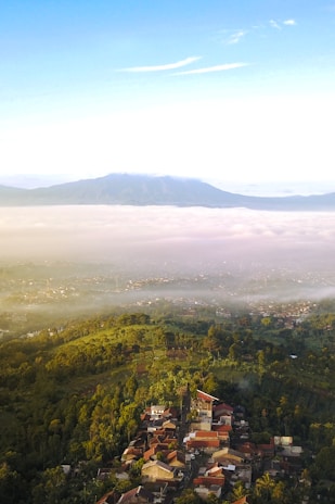 A scenic view of the village of Mundathicode in Kerala, India.