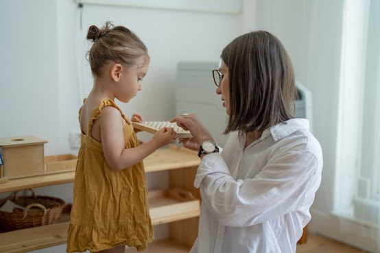 a woman and a child