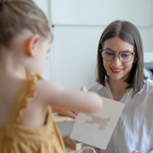 a woman looking at a woman