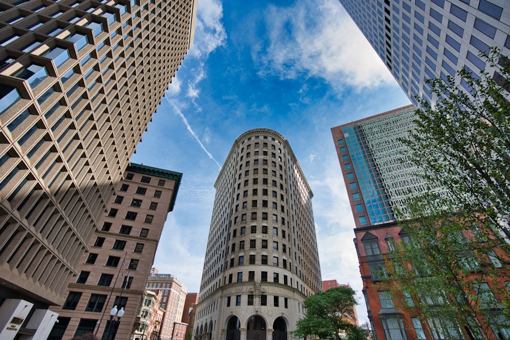 a group of tall buildings