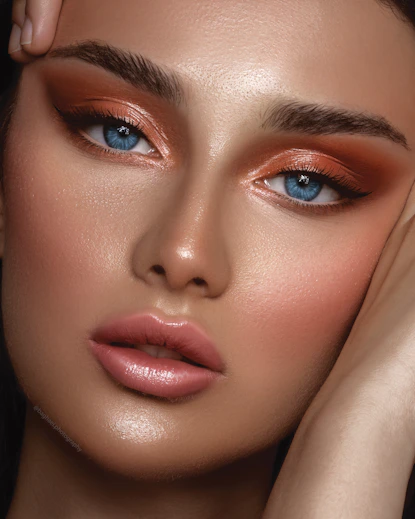 a close up of a woman