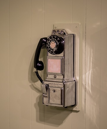 a black and silver telephone