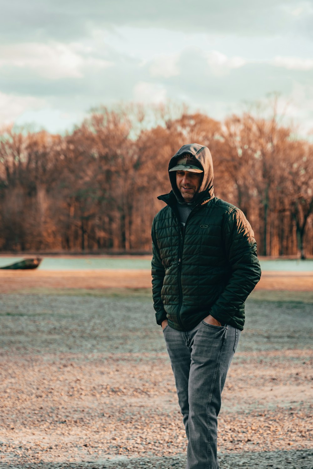 a man standing in a field