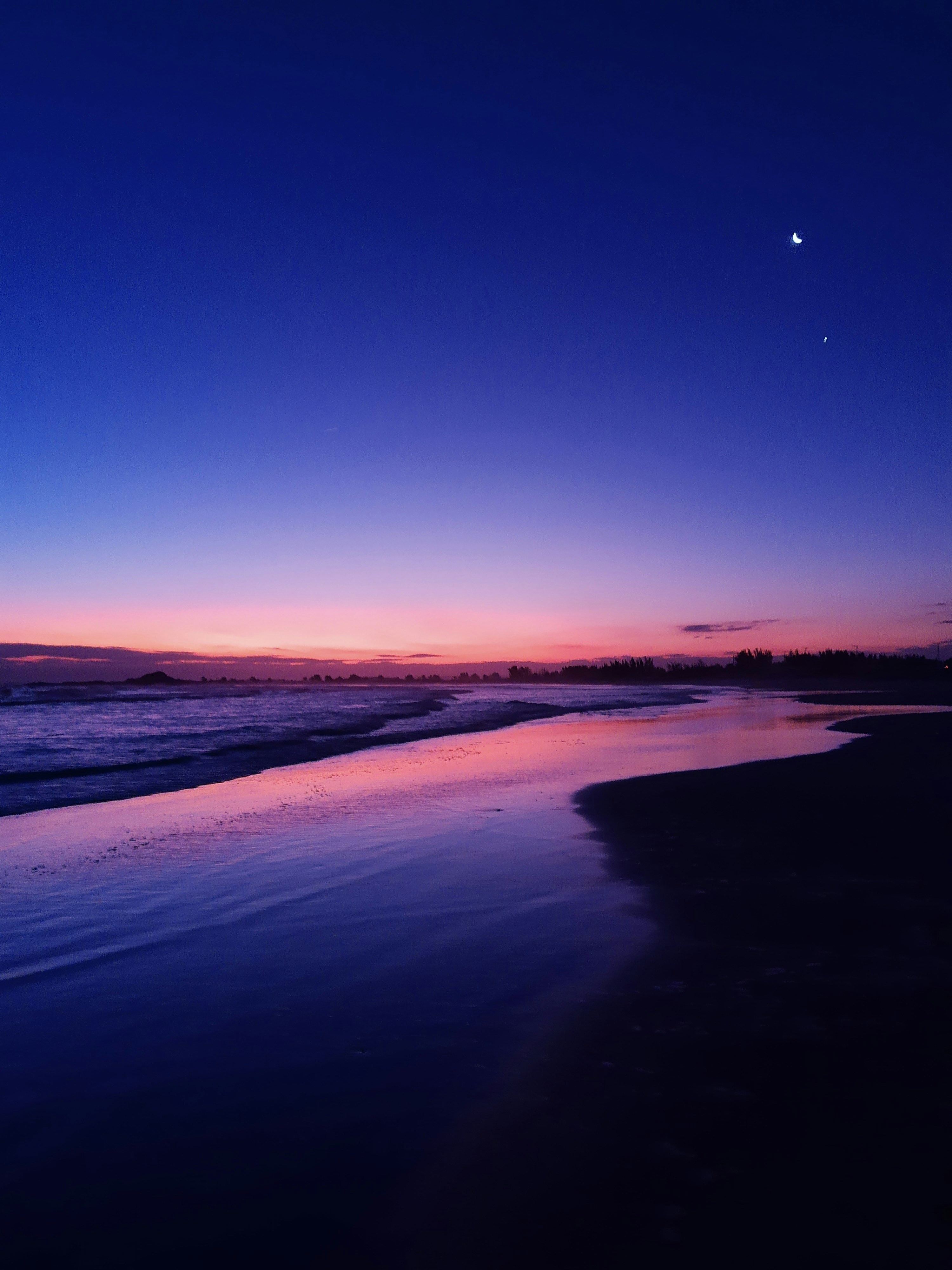 a beach at night