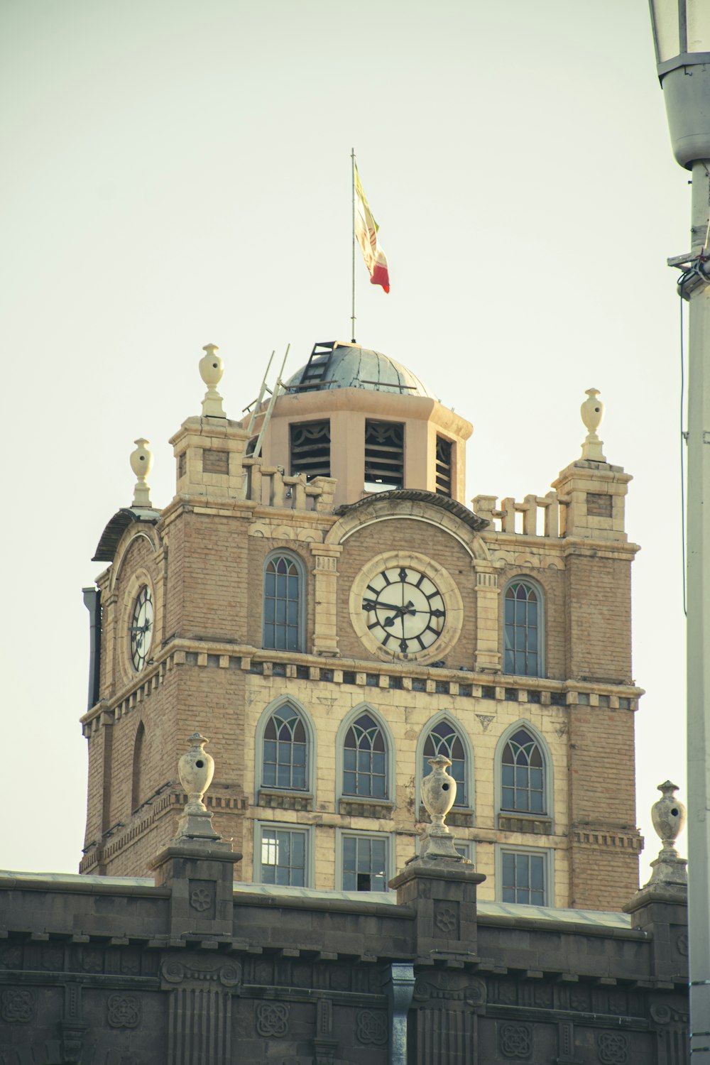 a large building with a clock tower