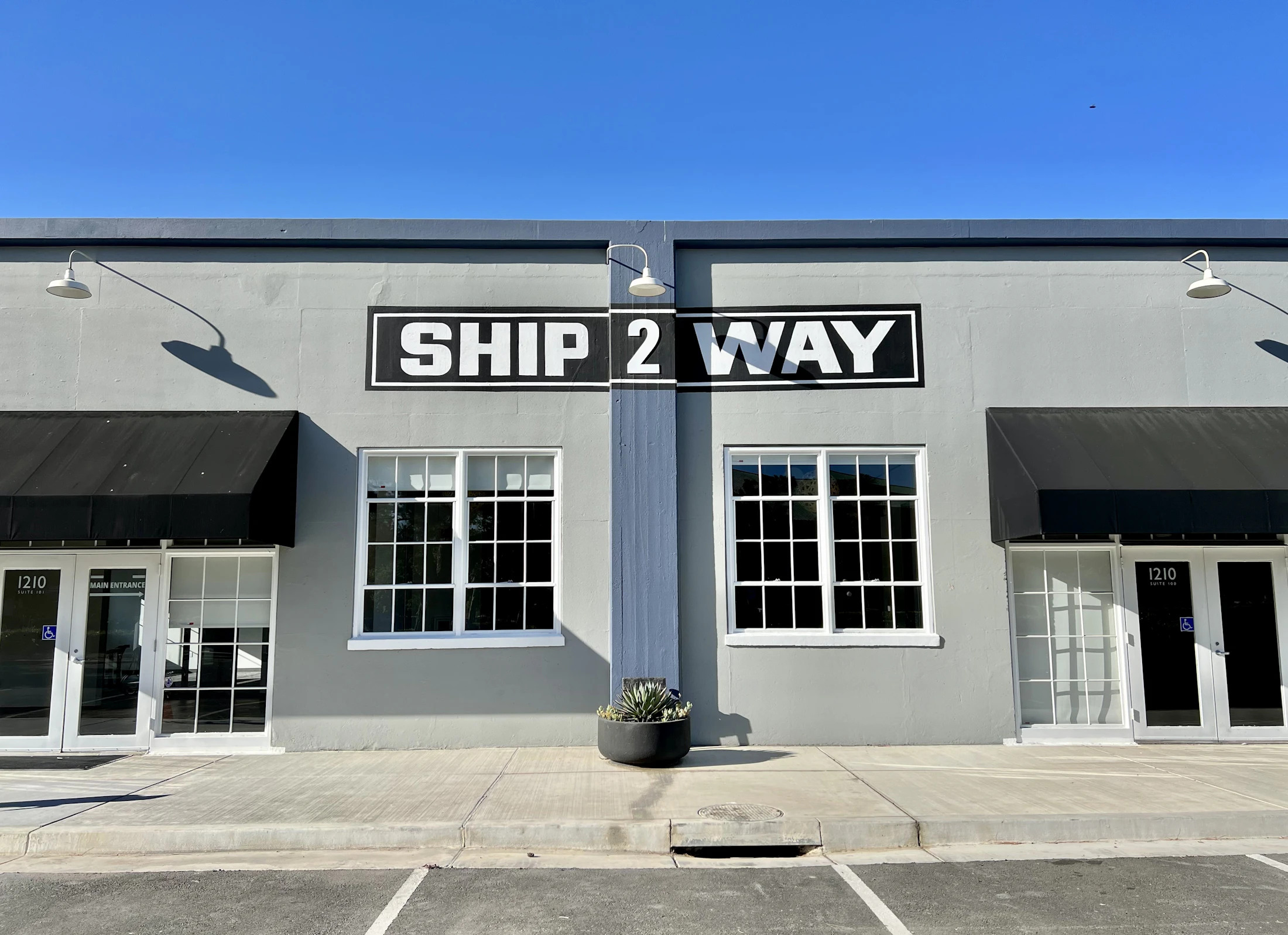 Exterior of a large distribution warehouse
