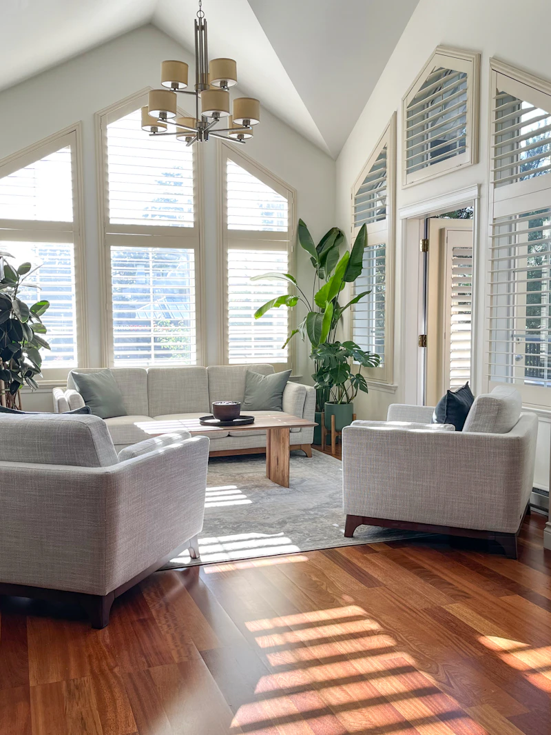 Living room with a large window