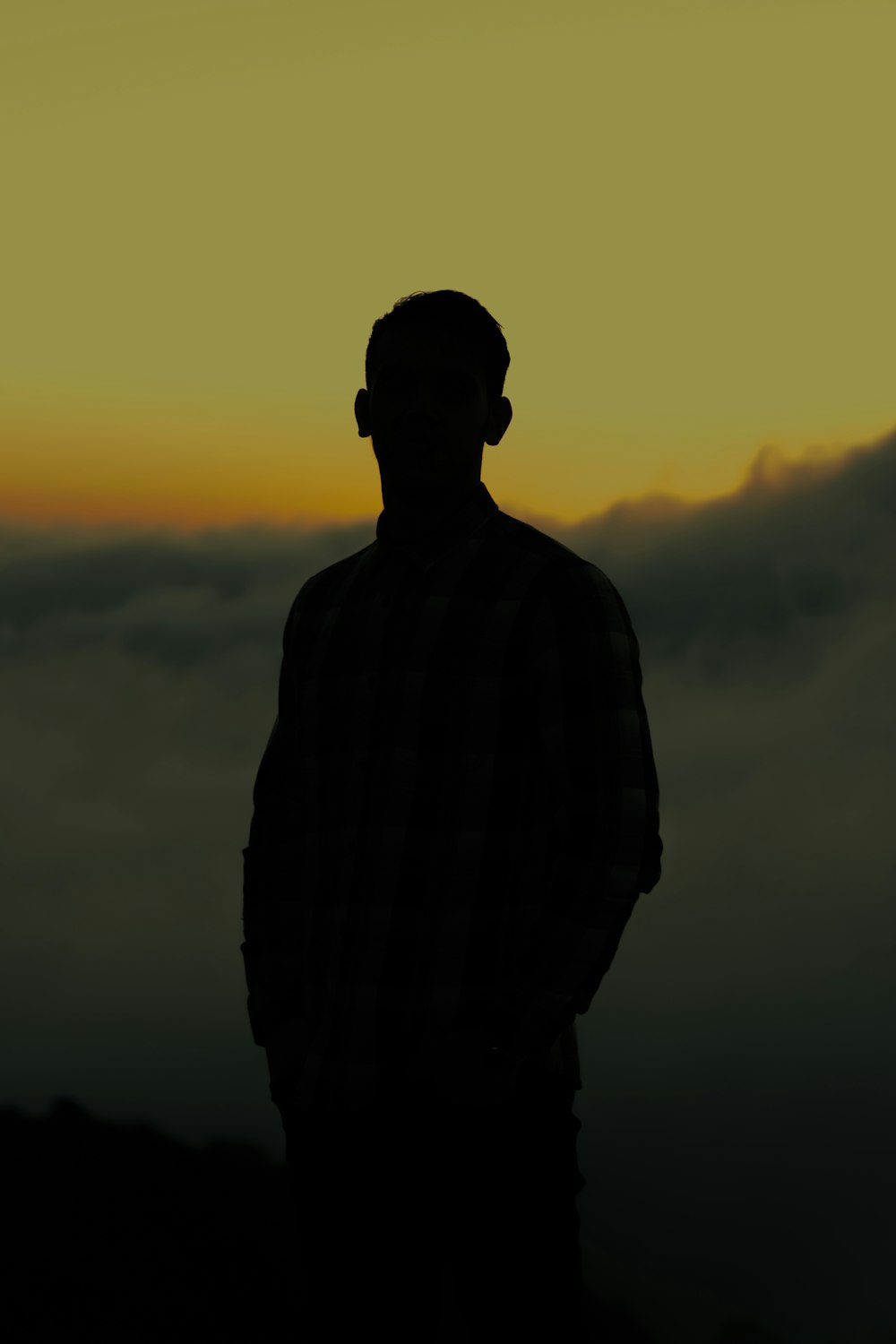 a silhouette of a man