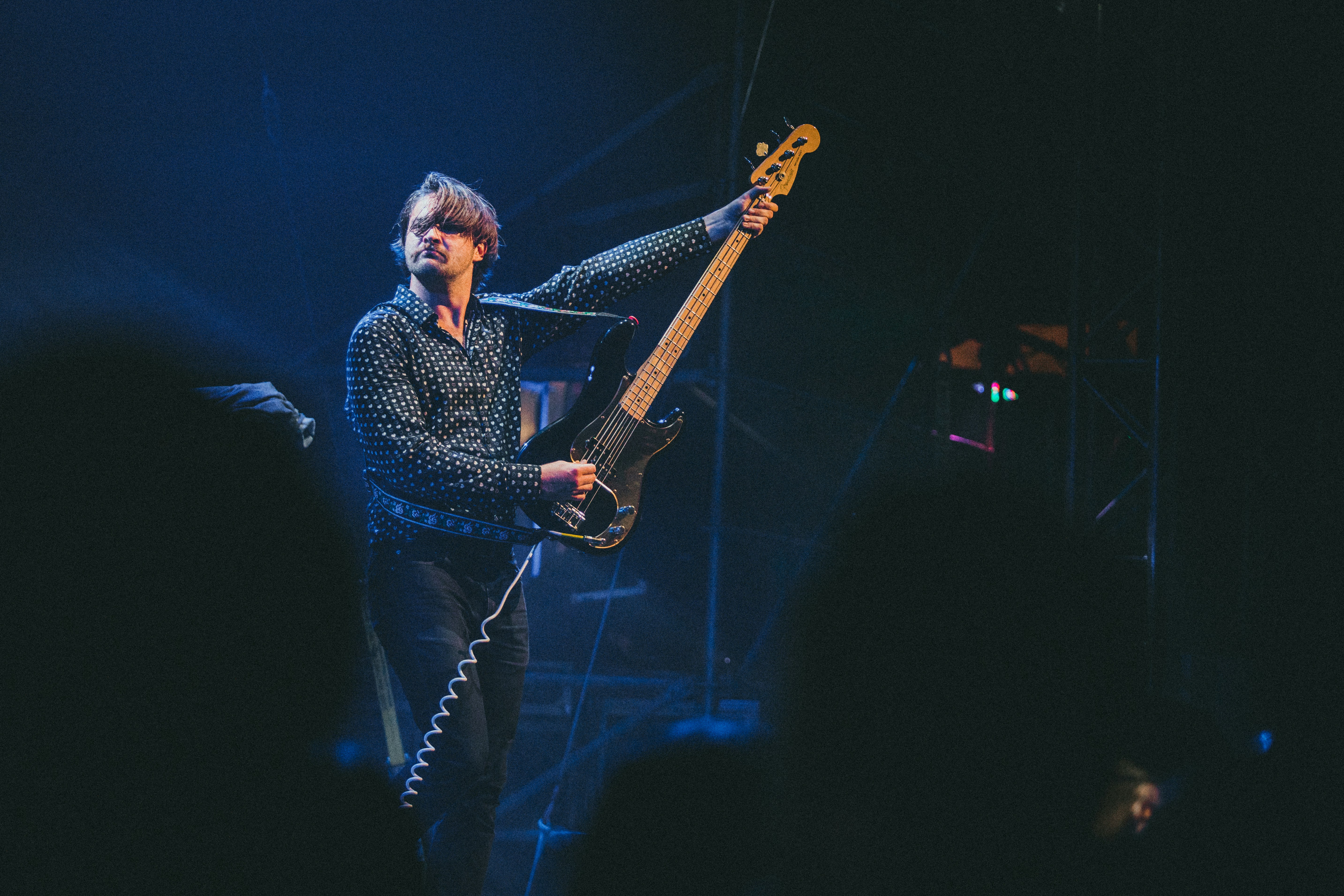 Bassist on stage