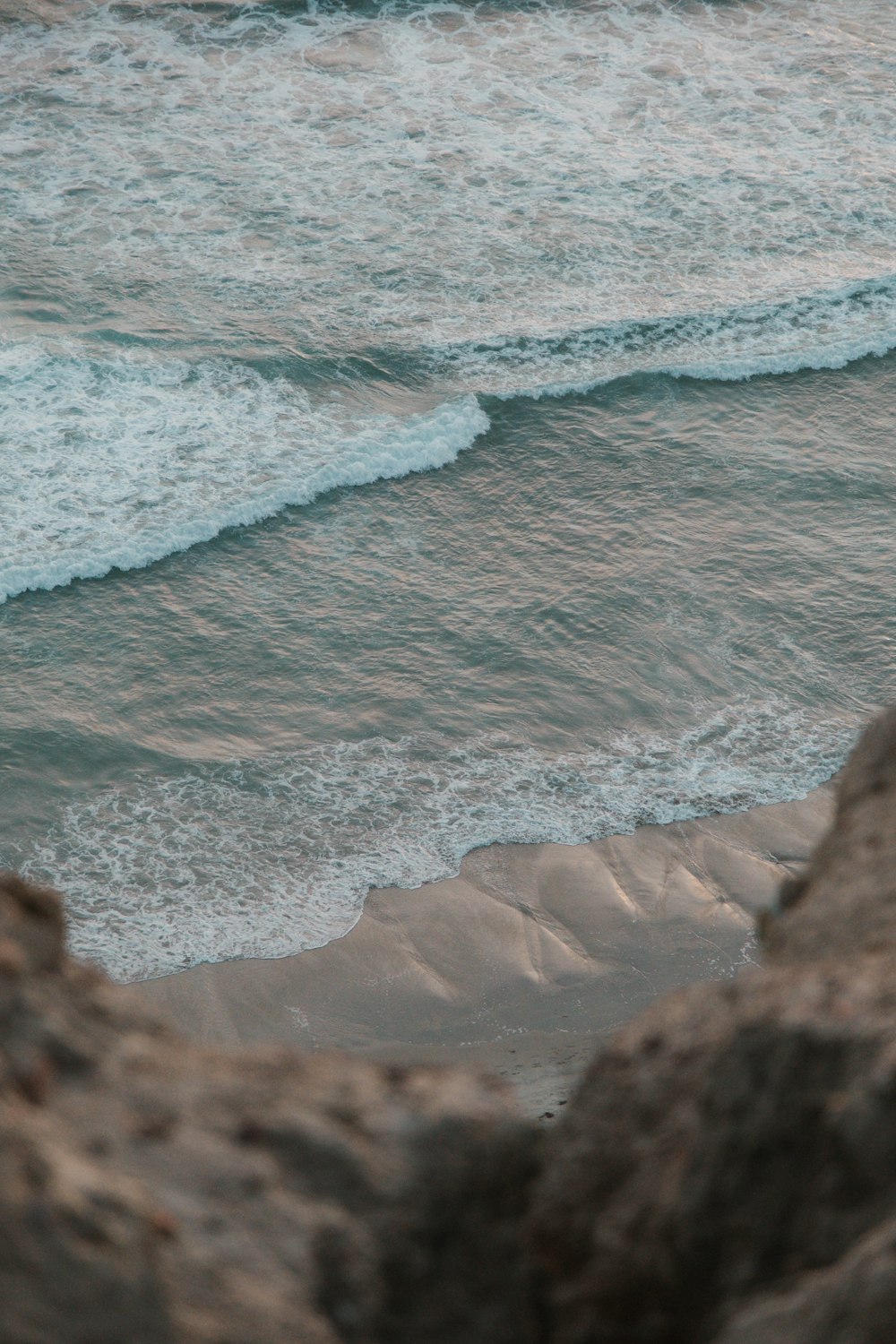 waves crashing on rocks