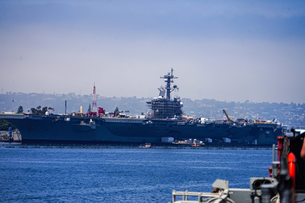 a large ship in the water