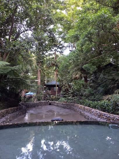 A serene retreat setting surrounded by nature.