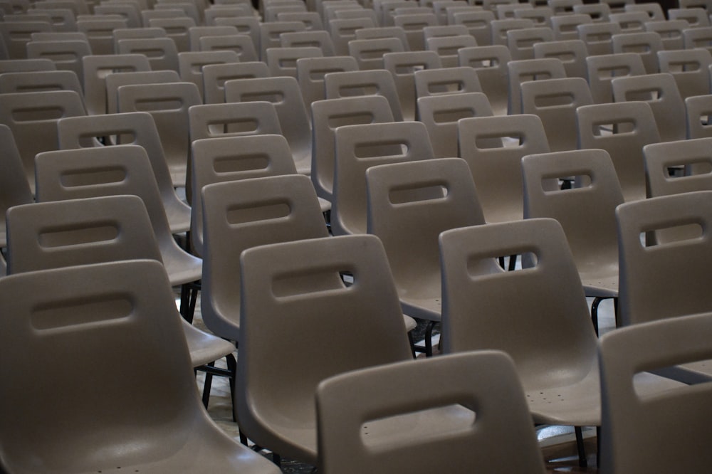 rows of white chairs